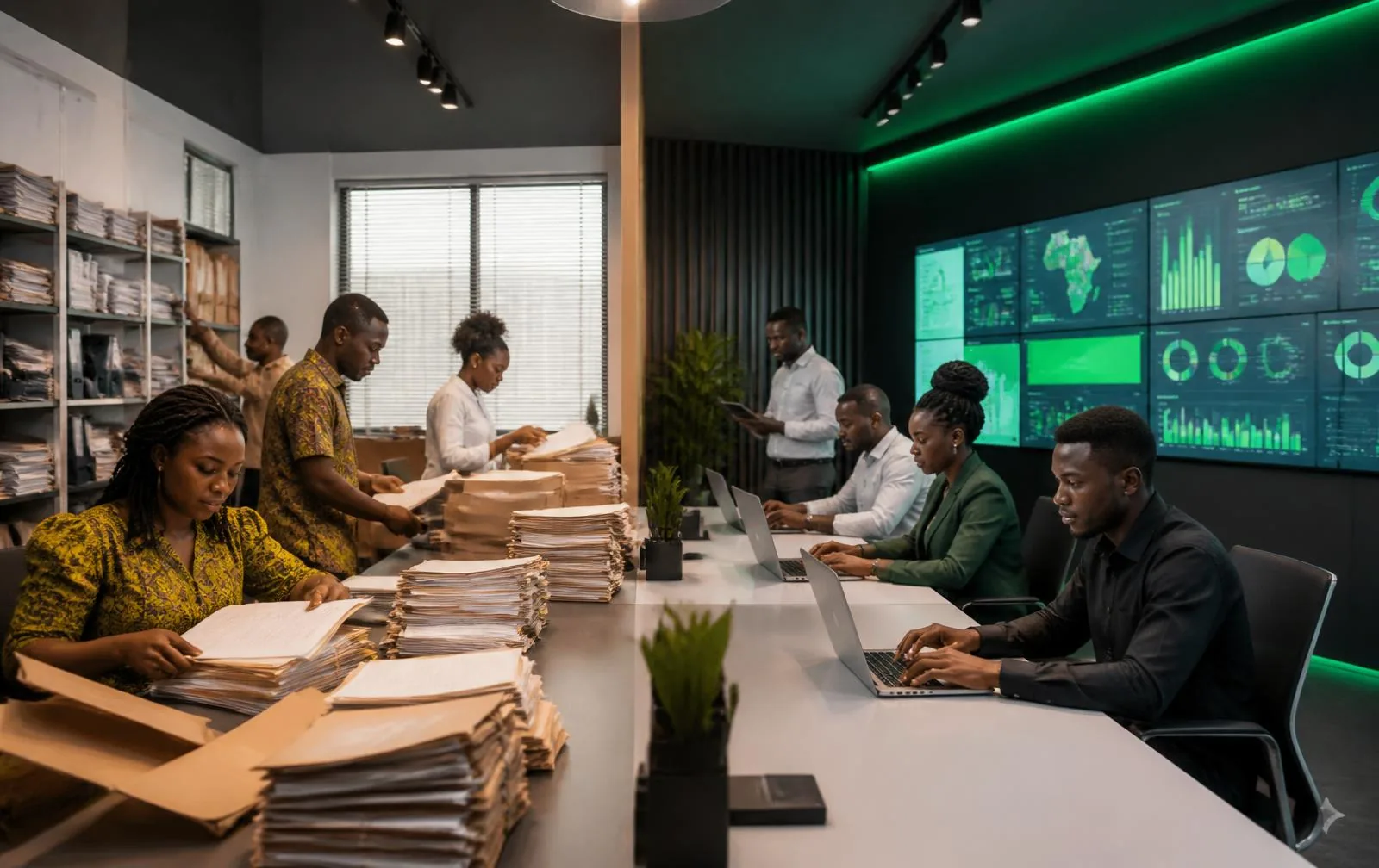 Entreprise africaine évoluant vers une organisation digitale connectée et automatisée